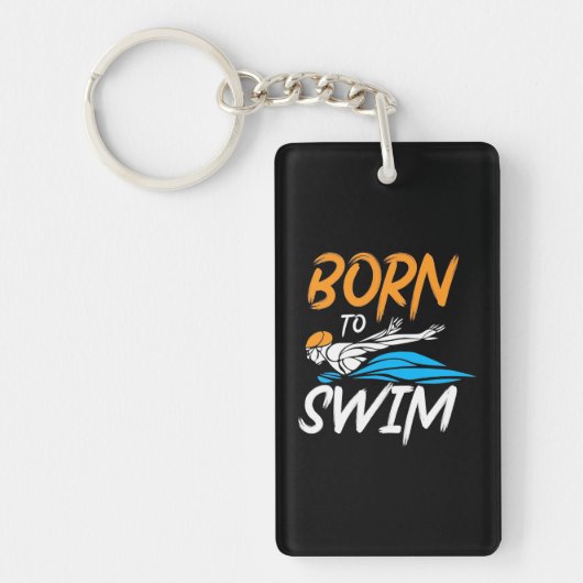 Geboren in Swim Sleutelhanger (Voorkant)