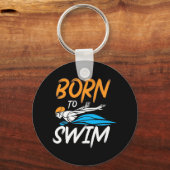 Geboren in Swim Sleutelhanger (Voorkant)