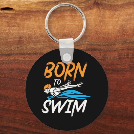 Geboren in Swim Sleutelhanger (Voorkant)