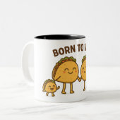 Geboren in Taco - Schattigee familie Taco Tweekleurige Koffiemok (Voorkant links)