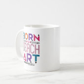 Geboren in Teach Art Cute Art Teacher Lessen Koffiemok (Voorkant links)