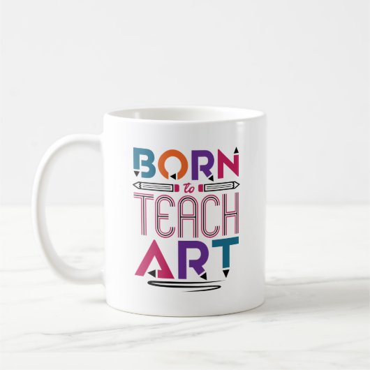 Geboren in Teach Art Cute Art Teacher Lessen Koffiemok (Links)