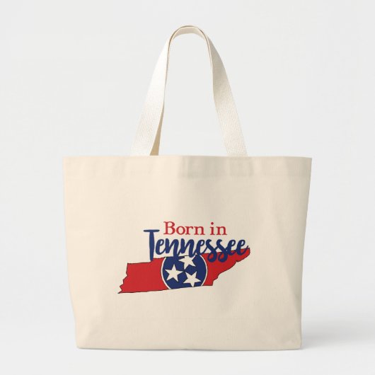 Geboren in Toennessee State Symbols Volunteer Stat Grote Tote Bag (Voorkant)