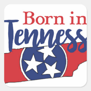 Geboren in Toennessee State Symbols Volunteer Stat Vierkante Sticker