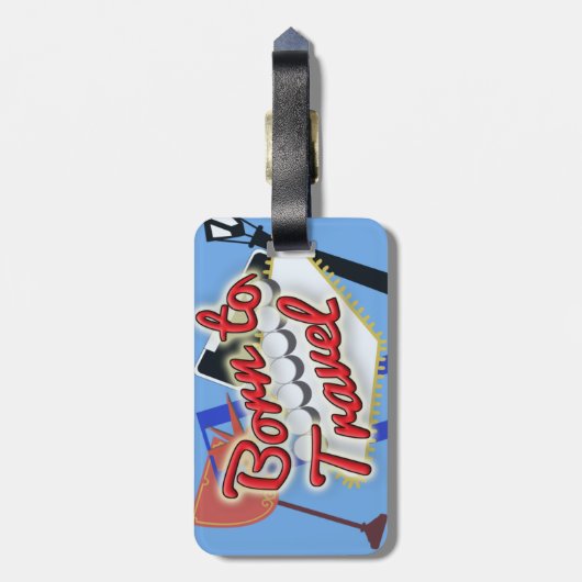Geboren in Travel Vegas Vibes Fun Design Bagagelabel (Achterkant verticaal)