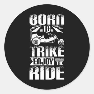 Geboren in Trike Ronde Sticker