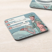 Geboren in Tweet Funny Cartoon Onderzetter (Linkerzijde)