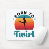 Geboren in Twirl Cute Baton Twirler Muismat (Met muis)