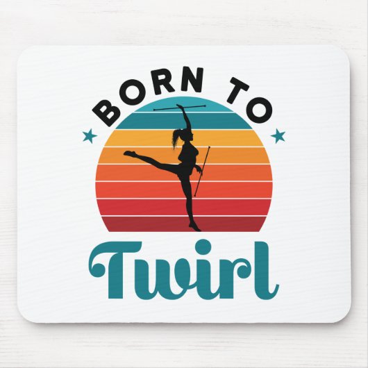 Geboren in Twirl Cute Baton Twirler Muismat (Voorkant)