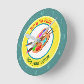 Geboren in verf op maat ronde klok (Hoek)