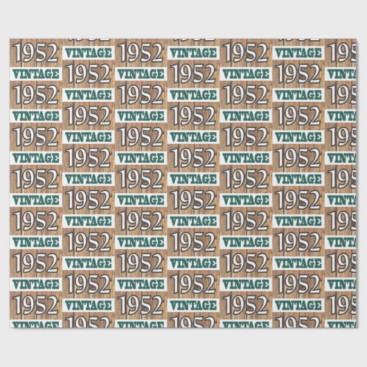 Geboren in verpakkingspapier van 1952 cadeaupapier (Vlak)