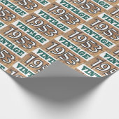 Geboren in verpakkingspapier van 1953 cadeaupapier (Hoek)