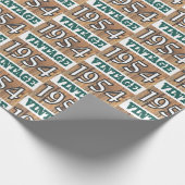 Geboren in verpakkingspapier van 1954 cadeaupapier (Hoek)