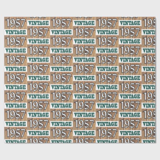 Geboren in verpakkingspapier van 1957 cadeaupapier (Vlak)