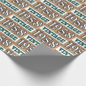 Geboren in verpakkingspapier van 1958 cadeaupapier (Hoek)