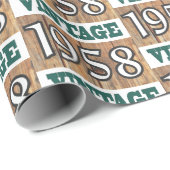 Geboren in verpakkingspapier van 1958 cadeaupapier (Rol Hoek)