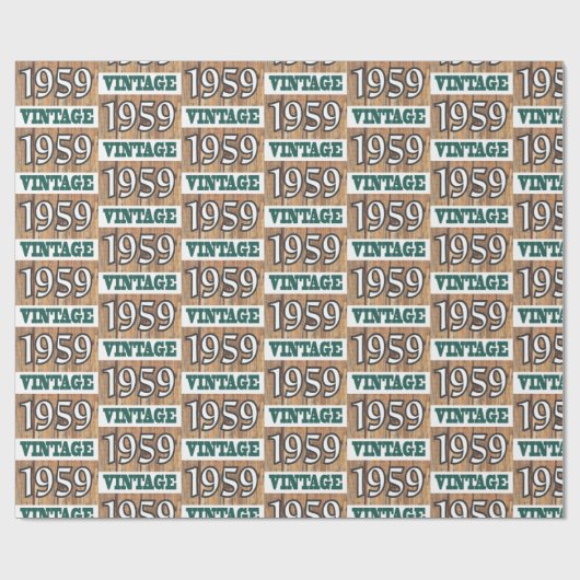 Geboren in verpakkingspapier van 1959 cadeaupapier (Vlak)