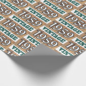 Geboren in verpakkingspapier van 1959 cadeaupapier (Hoek)