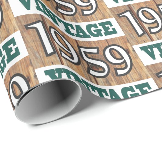 Geboren in verpakkingspapier van 1959 cadeaupapier (Rol Hoek)