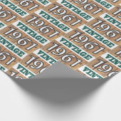 Geboren in verpakkingspapier van 1961 cadeaupapier (Hoek)