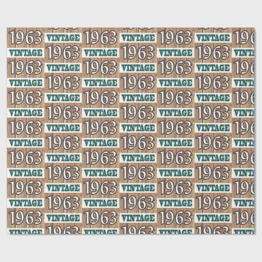 Geboren in verpakkingspapier van 1963 cadeaupapier (Vlak)