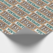 Geboren in verpakkingspapier van 1963 cadeaupapier (Hoek)