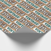 Geboren in verpakkingspapier van 1964 cadeaupapier (Hoek)