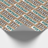 Geboren in verpakkingspapier van 1966 cadeaupapier (Hoek)