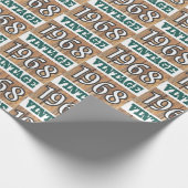 Geboren in verpakkingspapier van 1968 cadeaupapier (Hoek)