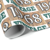 Geboren in verpakkingspapier van 1968 cadeaupapier (Rol Hoek)