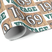 Geboren in verpakkingspapier van 1969 cadeaupapier (Rol Hoek)