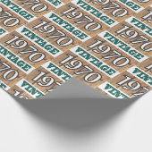 Geboren in verpakkingspapier van 1970 cadeaupapier (Hoek)