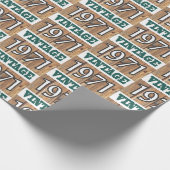 Geboren in verpakkingspapier van 1971 cadeaupapier (Hoek)