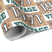 Geboren in verpakkingspapier van 1971 cadeaupapier (Rol Hoek)