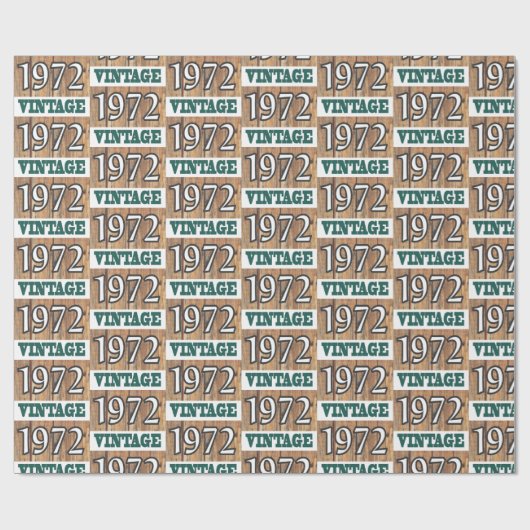 Geboren in verpakkingspapier van 1972 cadeaupapier (Vlak)