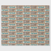 Geboren in verpakkingspapier van 1974 cadeaupapier (Vlak)