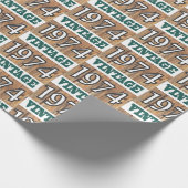 Geboren in verpakkingspapier van 1974 cadeaupapier (Hoek)