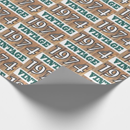 Geboren in verpakkingspapier van 1974 cadeaupapier (Hoek)