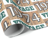 Geboren in verpakkingspapier van 1974 cadeaupapier (Rol Hoek)