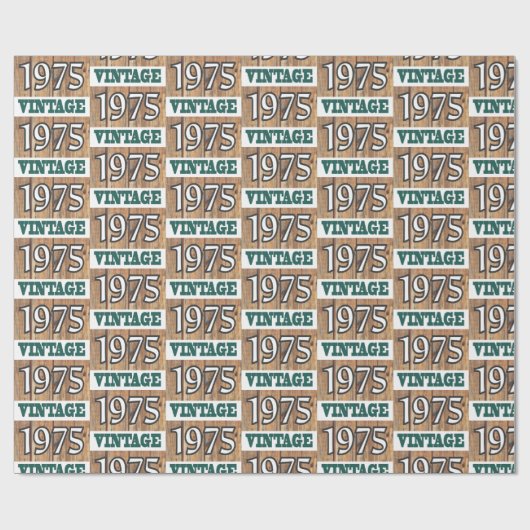 Geboren in verpakkingspapier van 1975 cadeaupapier (Vlak)