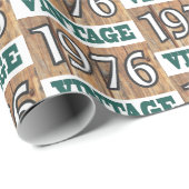 Geboren in verpakkingspapier van 1976 cadeaupapier (Rol Hoek)