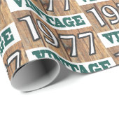 Geboren in verpakkingspapier van 1977 cadeaupapier (Rol Hoek)