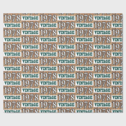 Geboren in verpakkingspapier van 1978 cadeaupapier (Vlak)