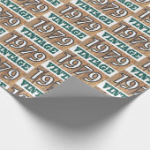 Geboren in verpakkingspapier van 1979 cadeaupapier (Hoek)