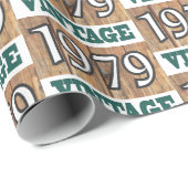 Geboren in verpakkingspapier van 1979 cadeaupapier (Rol Hoek)