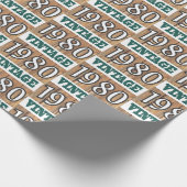 Geboren in verpakkingspapier van 1980 cadeaupapier (Hoek)