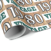 Geboren in verpakkingspapier van 1980 cadeaupapier (Rol Hoek)