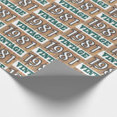 Geboren in verpakkingspapier van 1981 cadeaupapier (Hoek)