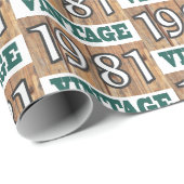 Geboren in verpakkingspapier van 1981 cadeaupapier (Rol Hoek)