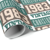 Geboren in verpakkingspapier van 1983 cadeaupapier (Rol Hoek)